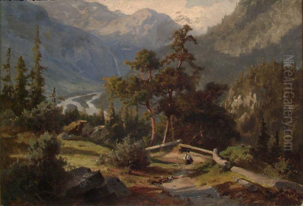 From Hallingdal Oil Painting by Hans Gude