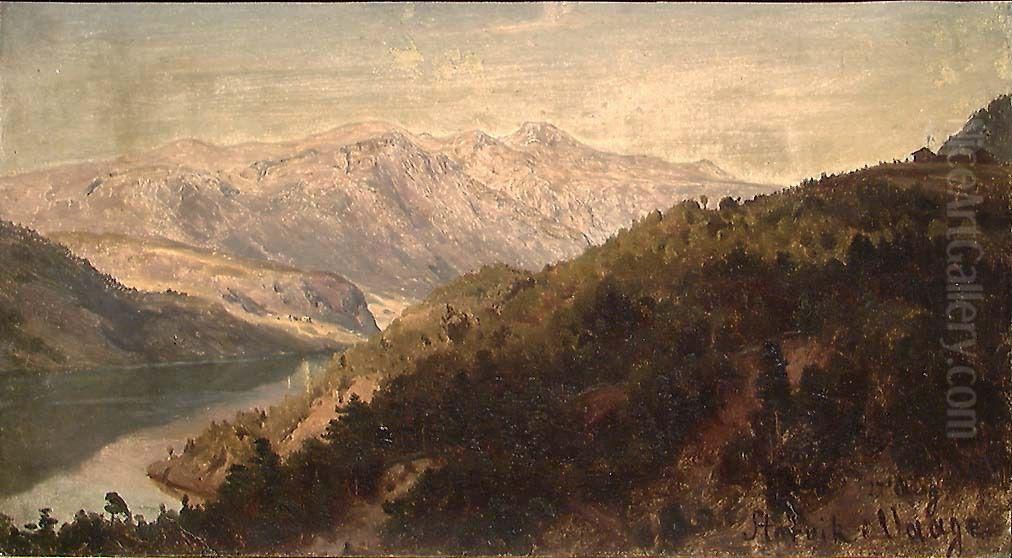 View of Vaga Oil Painting by Hans Gude