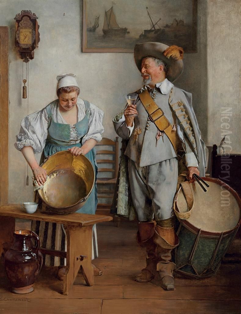 A Drink For The Drummer Oil Painting by Eduard Charlemont