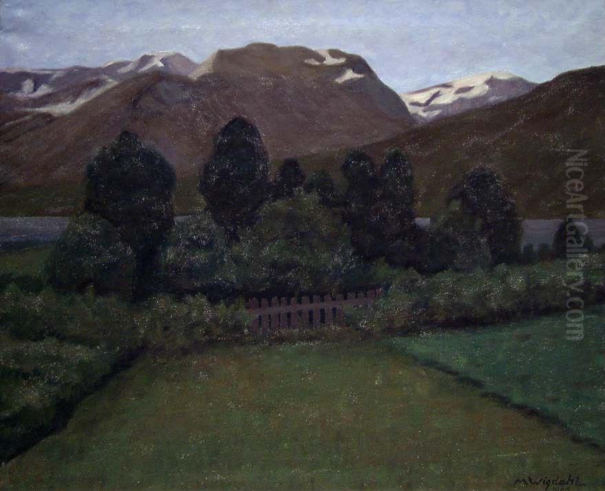 Landscape from Sogn Oil Painting by Michaloff Wigdehl