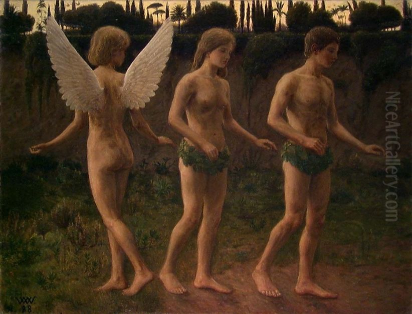 Outside the Paradise Walls Oil Painting by Wilhelm Wetlesen