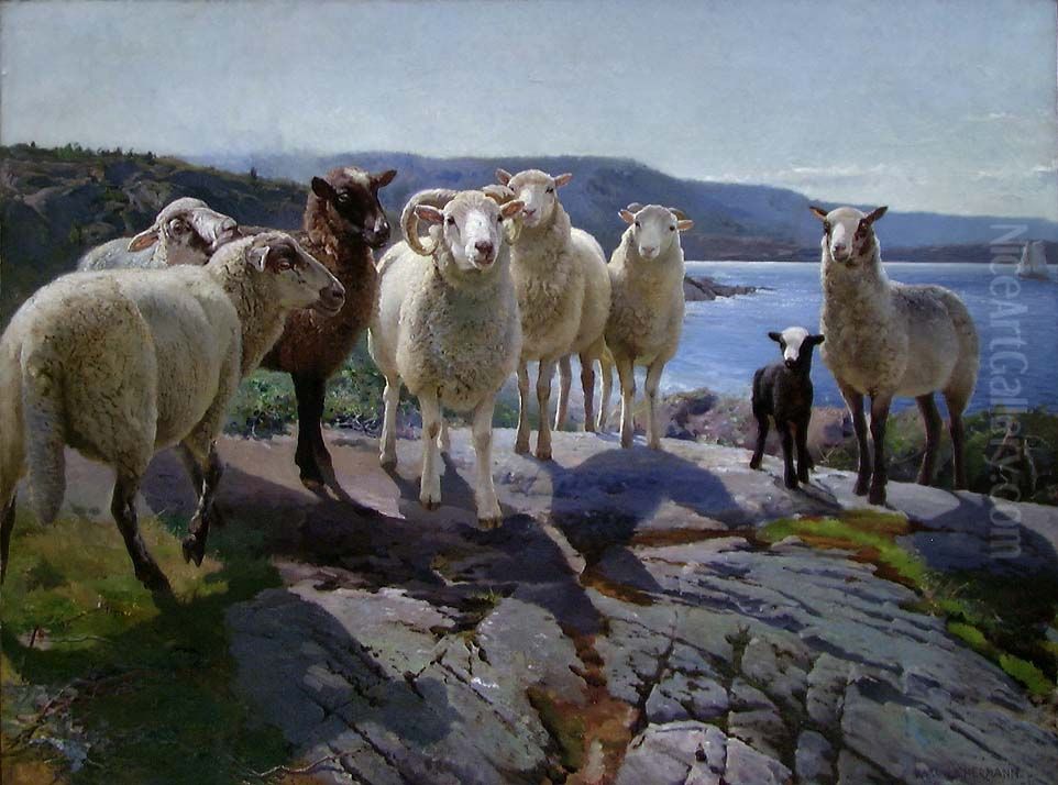 The Enemy is approaching Oil Painting by Karl Uchermann