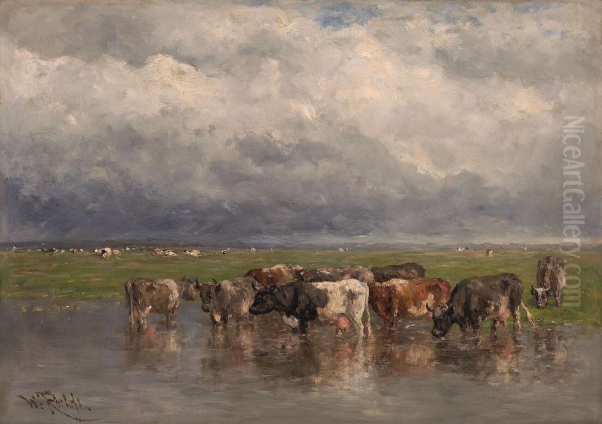 Cattle in the Polder Oil Painting by Willem Roelofs