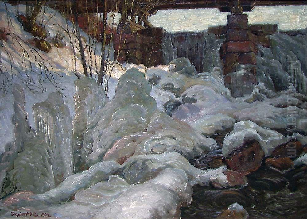 Patches of Ice Oil Painting by Thorolf Holmboe