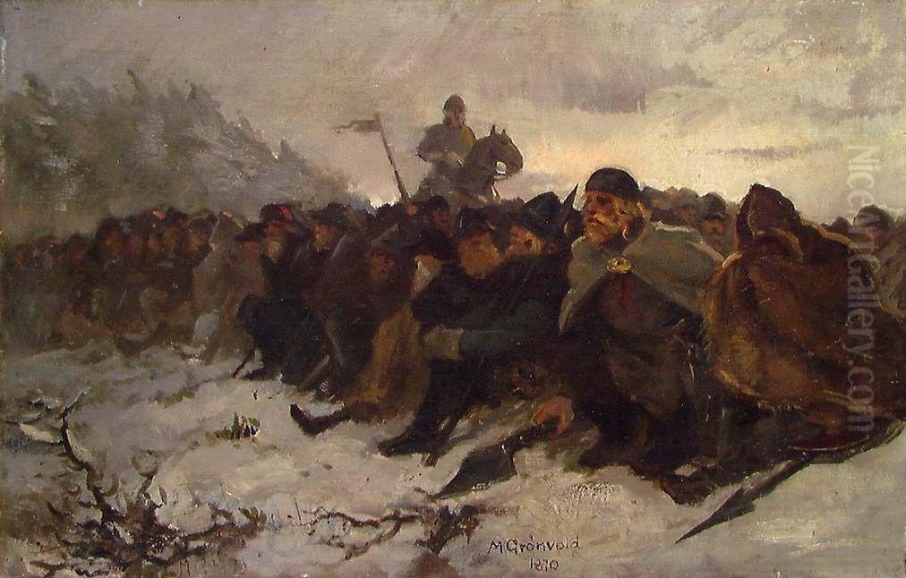 Seated warriors Oil Painting by Marcus Gronvold