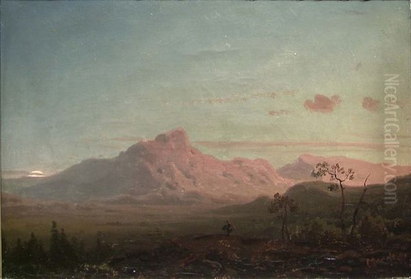Sunset in the High Mountains Oil Painting by Gustav Adolph Mordt
