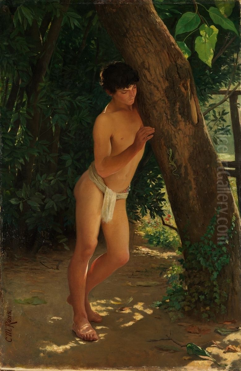 The Lizard-Slayer Oil Painting by Christian Meyer Ross