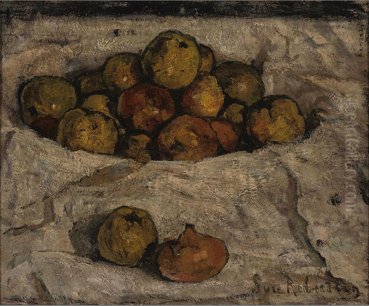 Still Life with Apples Oil Painting by Suze Robertson