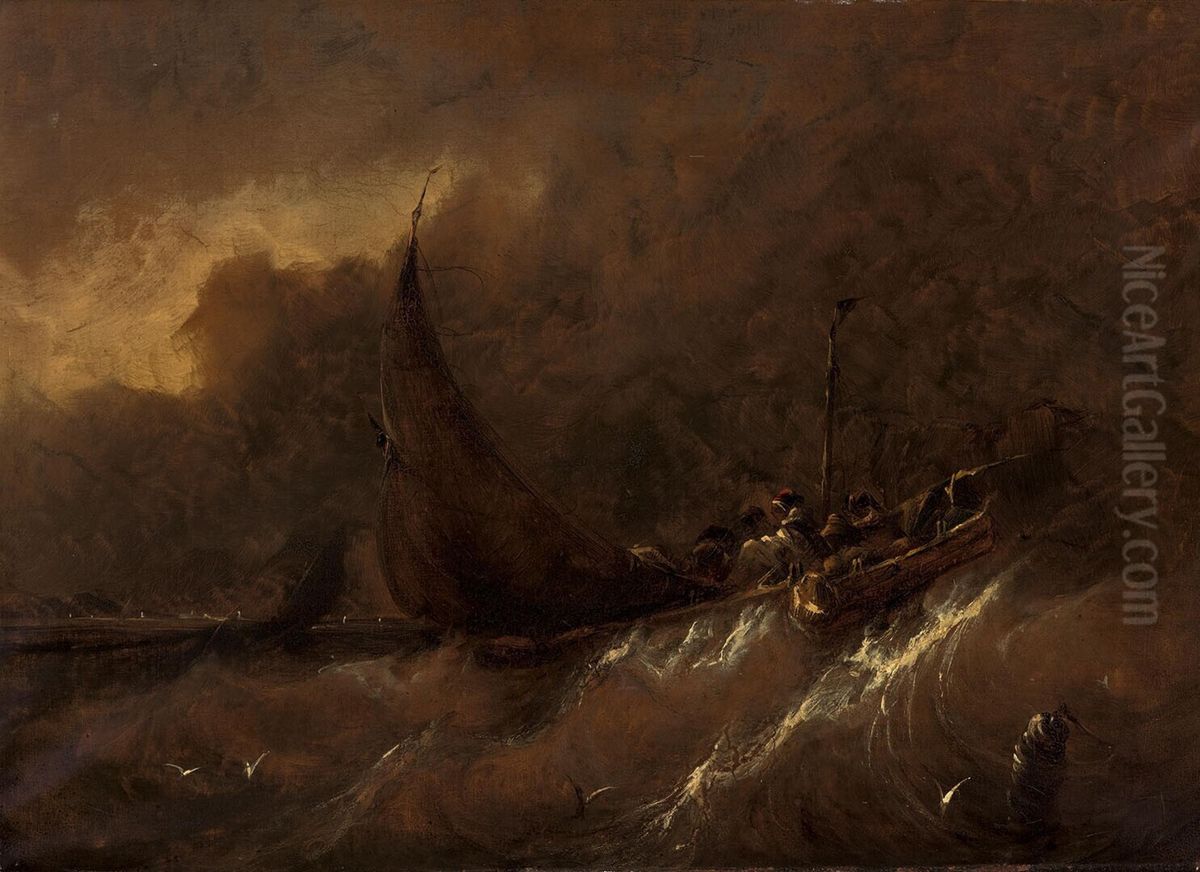 Storm op zee Oil Painting by Albert Van Beest