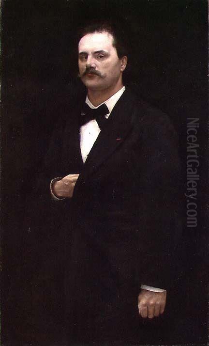 Portrait of the Composer Johan Svendsen Oil Painting by Hans Heyerdahl