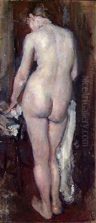 Female Nude Oil Painting by Hans Heyerdahl
