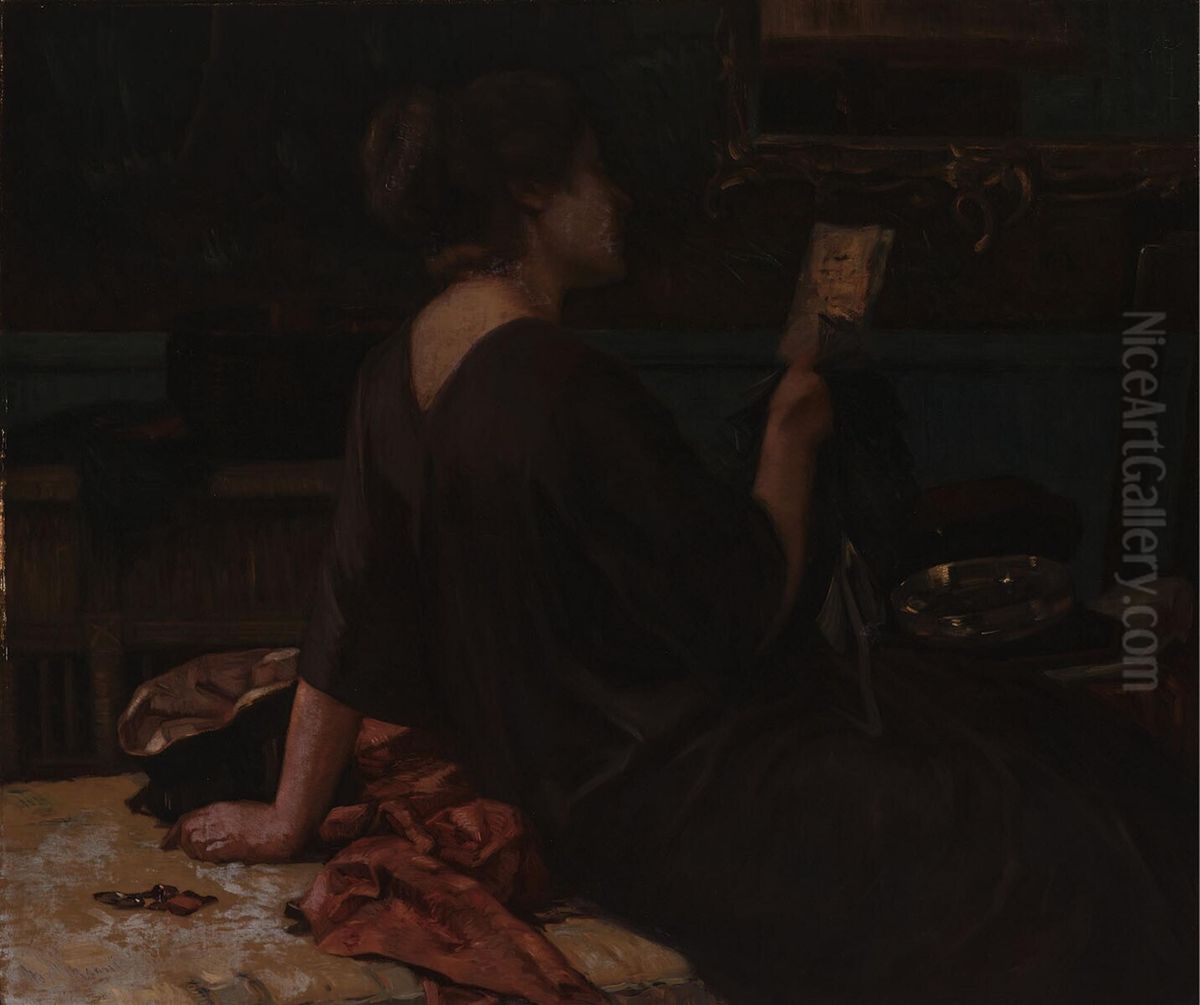 In the Boudoir Oil Painting by Marinus Van Der Maarel