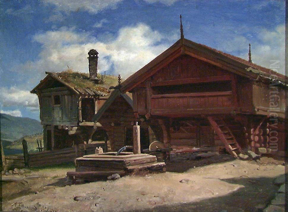 Fra Gulsvik i Hallingdal Oil Painting by Adolph Tidemand