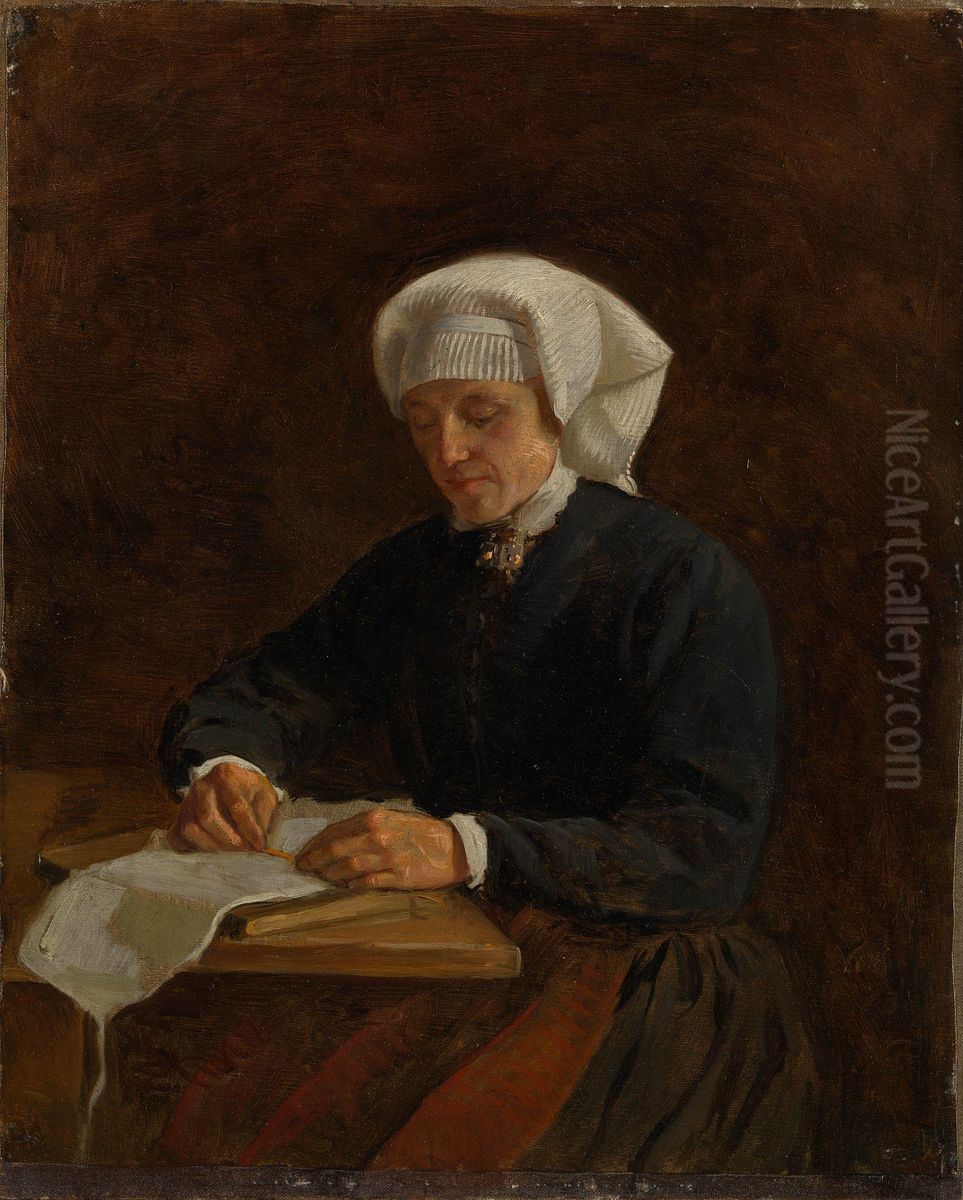 Peasant Woman from Vikoy Oil Painting by Adolph Tidemand