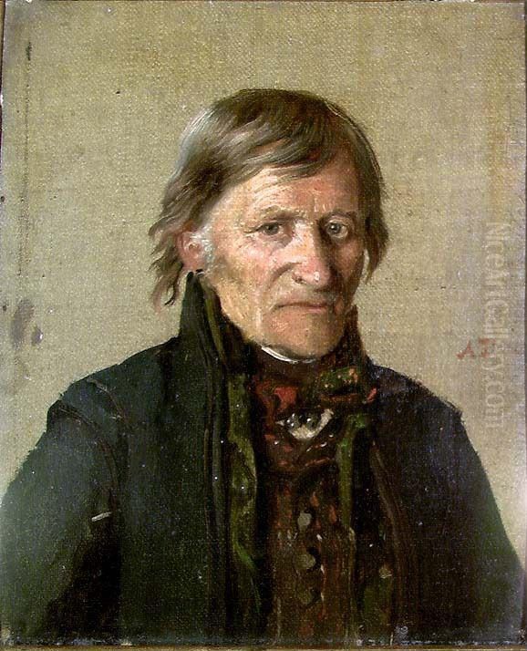Lensmann Hans Anfinsen fra Tinn Oil Painting by Adolph Tidemand