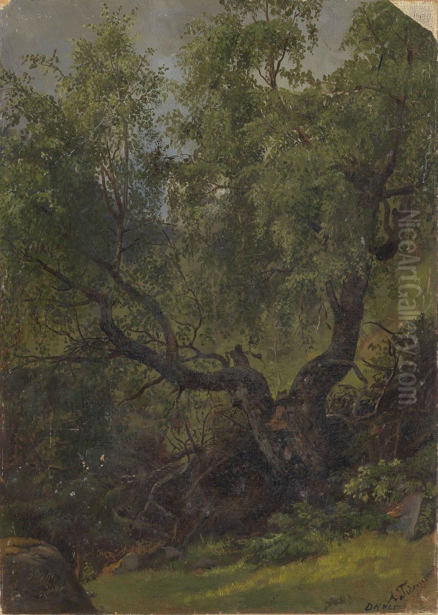 Forest Study from Numedal Oil Painting by Adolph Tidemand