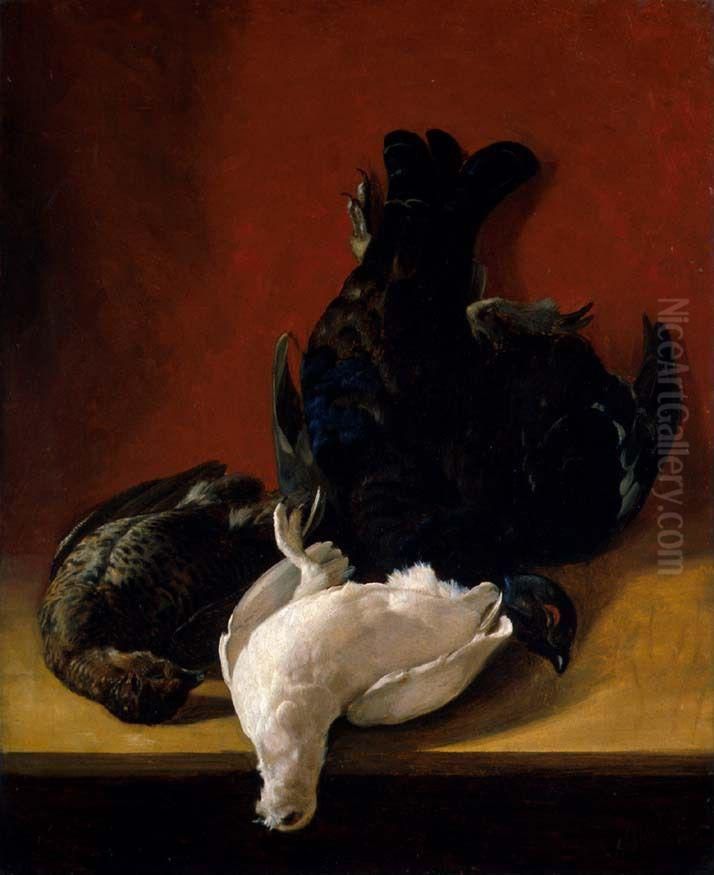 Dodt fuglevilt Oil Painting by Adolph Tidemand