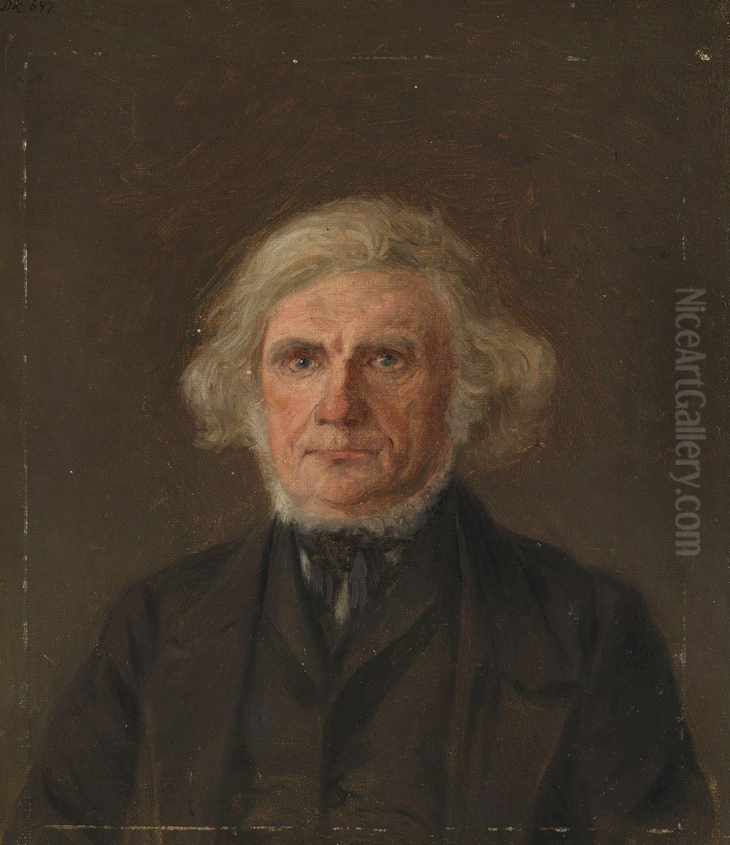 Gammel mann, portrettstudie Oil Painting by Adolph Tidemand