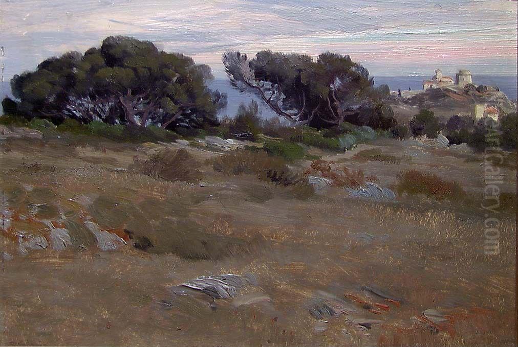 From the Riviera Oil Painting by Christian Skredsvig