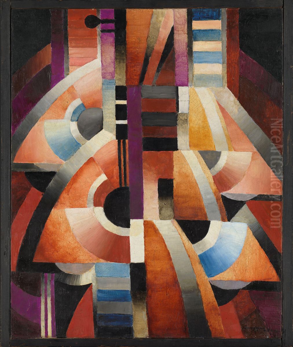 Balalaika Oil Painting by Thorvald Hellesen