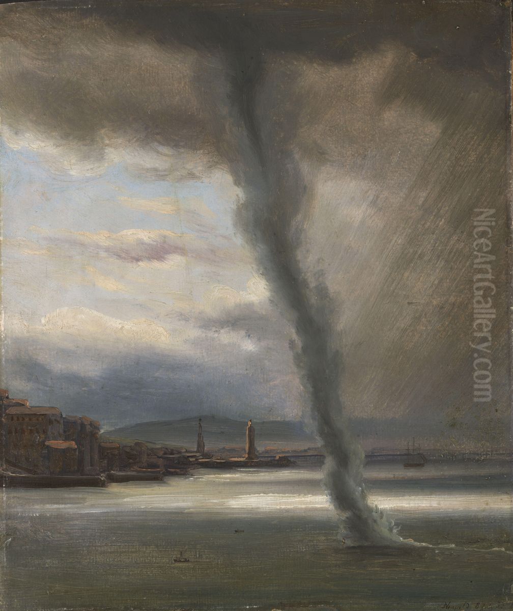 A Waterspout on the Bay of Naples Oil Painting by Thomas Fearnley