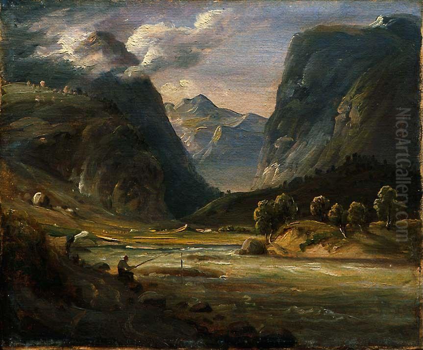 From Aurland in Sogn Oil Painting by Thomas Fearnley