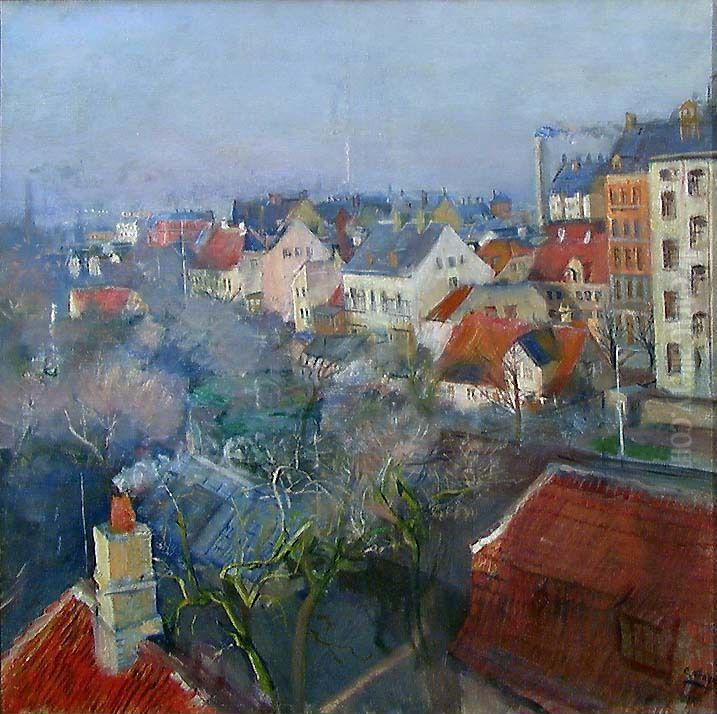 Fra Frederiksberg, Kobenhavn Oil Painting by Christian Krohg