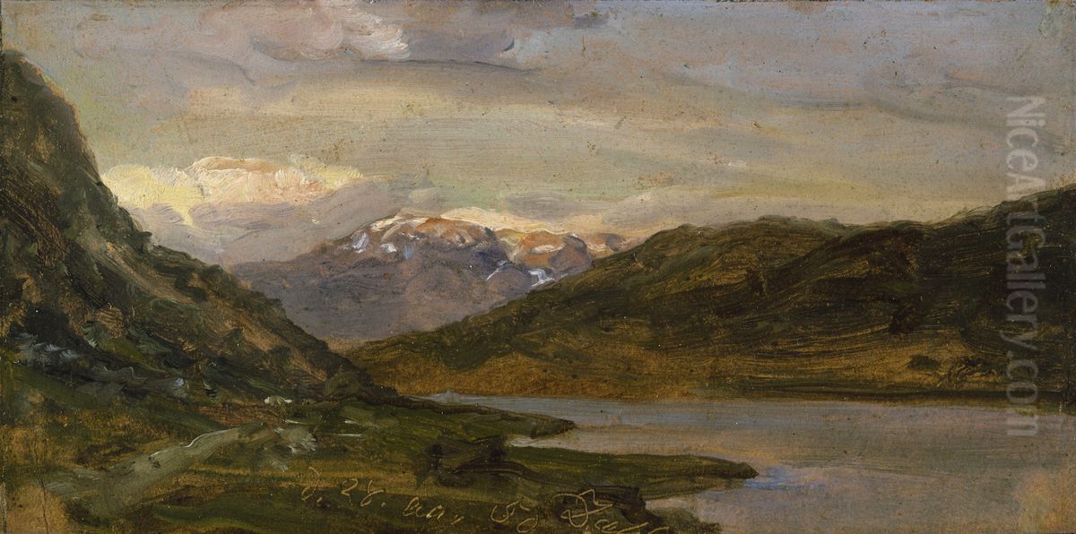 Landscape at Nystuen on Filefjell Oil Painting by Johan Wilhelm Ludwig Dahl