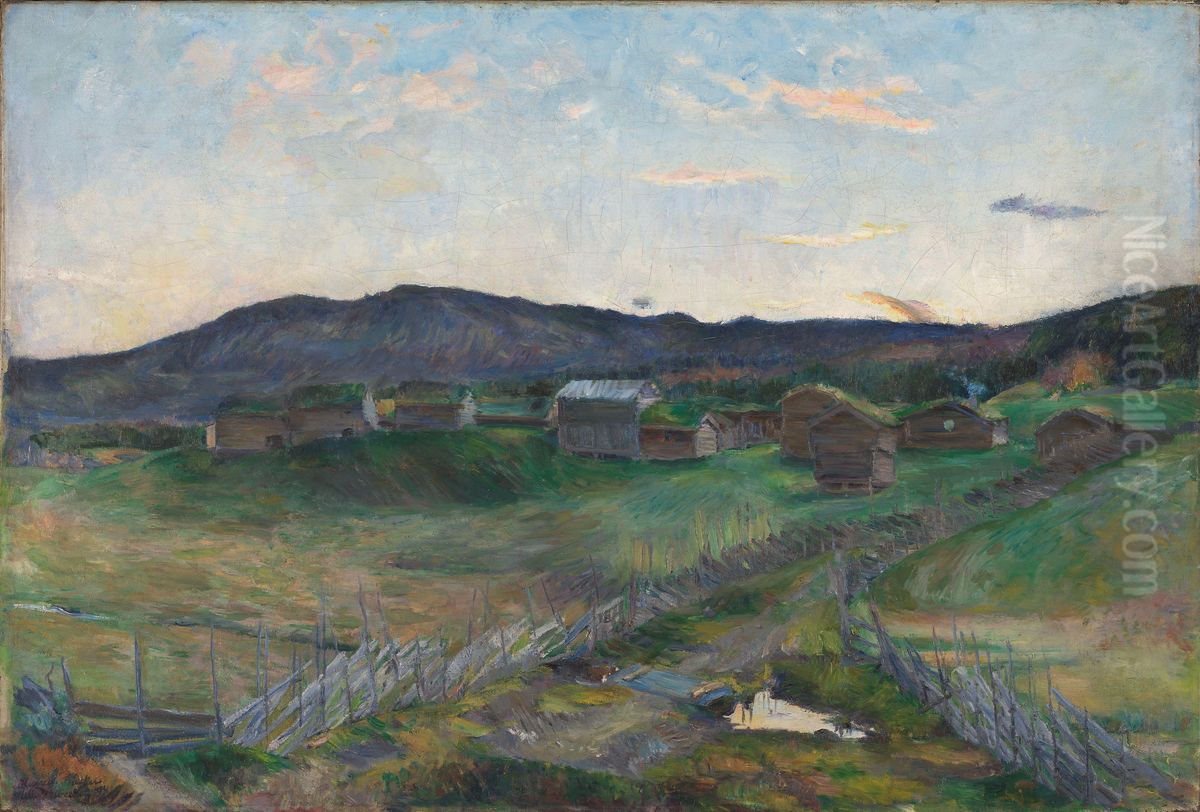 Fra Stralsjoen, host Oil Painting by Harriet Backer