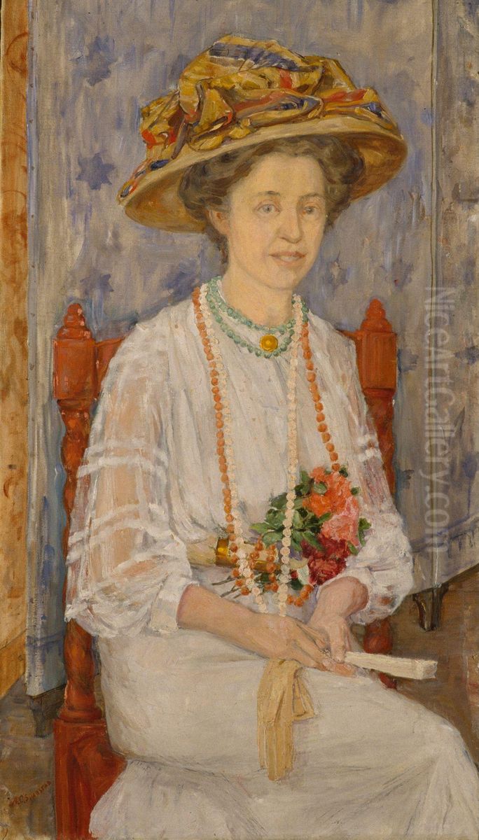 Portrait of Ingeborg Lercke Oil Painting by Anders Castus Svarstad