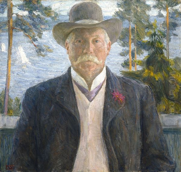 Portrait of the Composer Thorvald Lammers Oil Painting by Erik Werenskiold