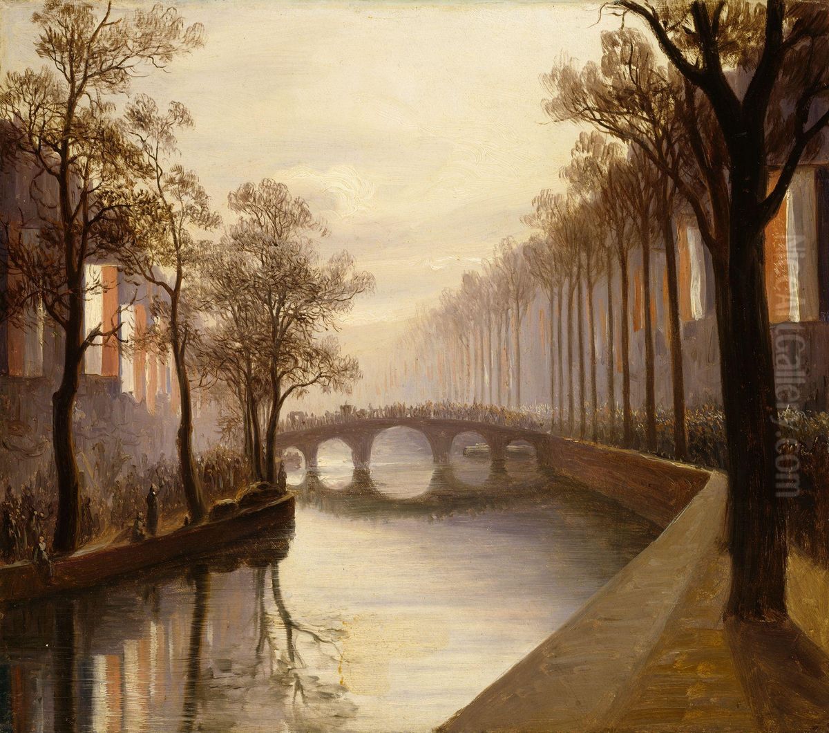 Kong Vilhelm II's inntog i Amsterdam 27. november 1840 Oil Painting by Thomas Fearnley