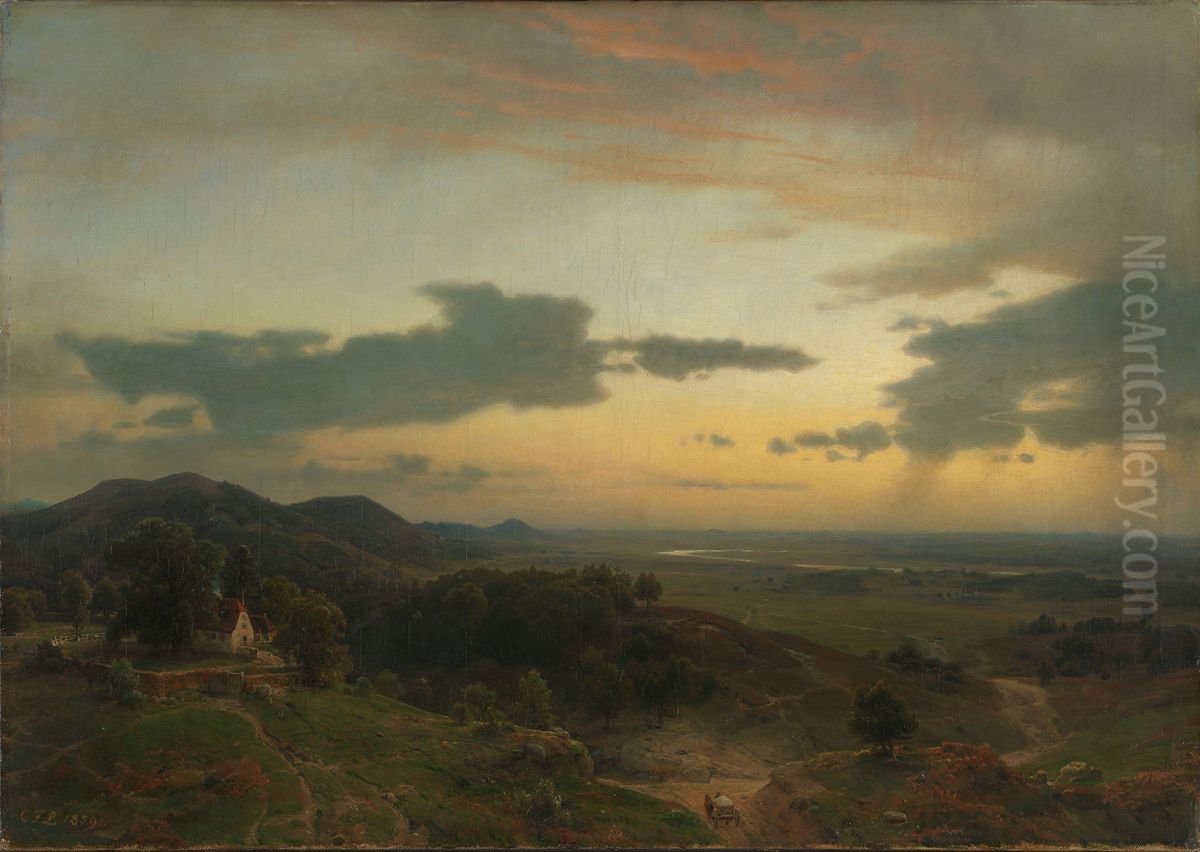 Landscape from the Rhine Oil Painting by Karl Friedrich Lessing