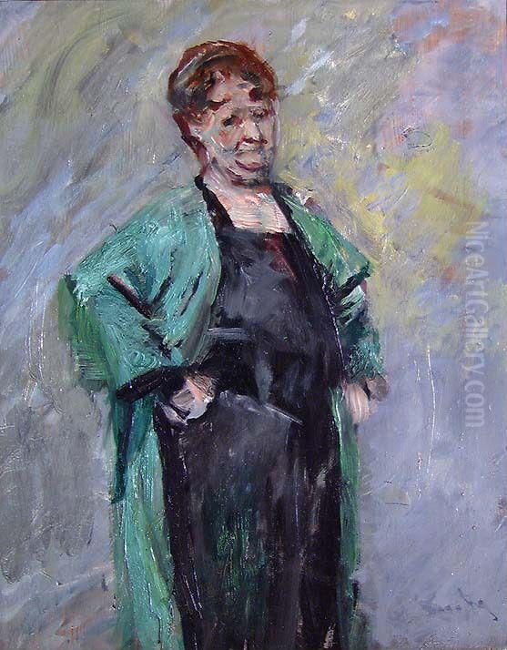 Malerinnen Marie Hauge Oil Painting by Christian Krohg