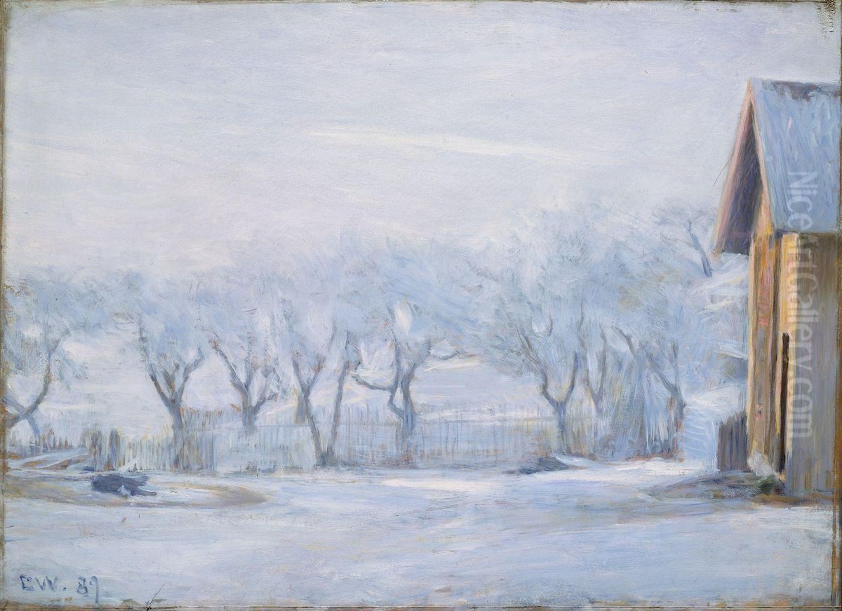 White Frost Oil Painting by Erik Werenskiold