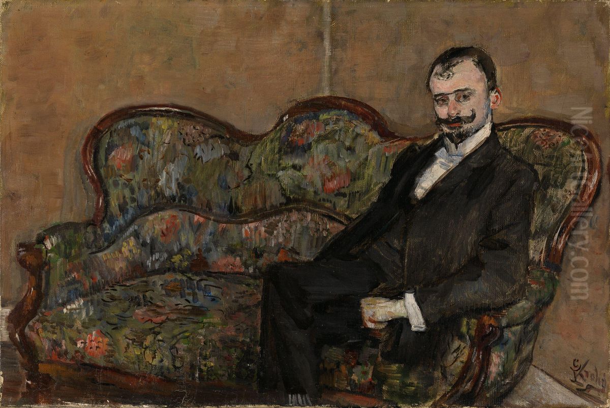 Portrait of Sigurd Bodtker Oil Painting by Christian Krohg