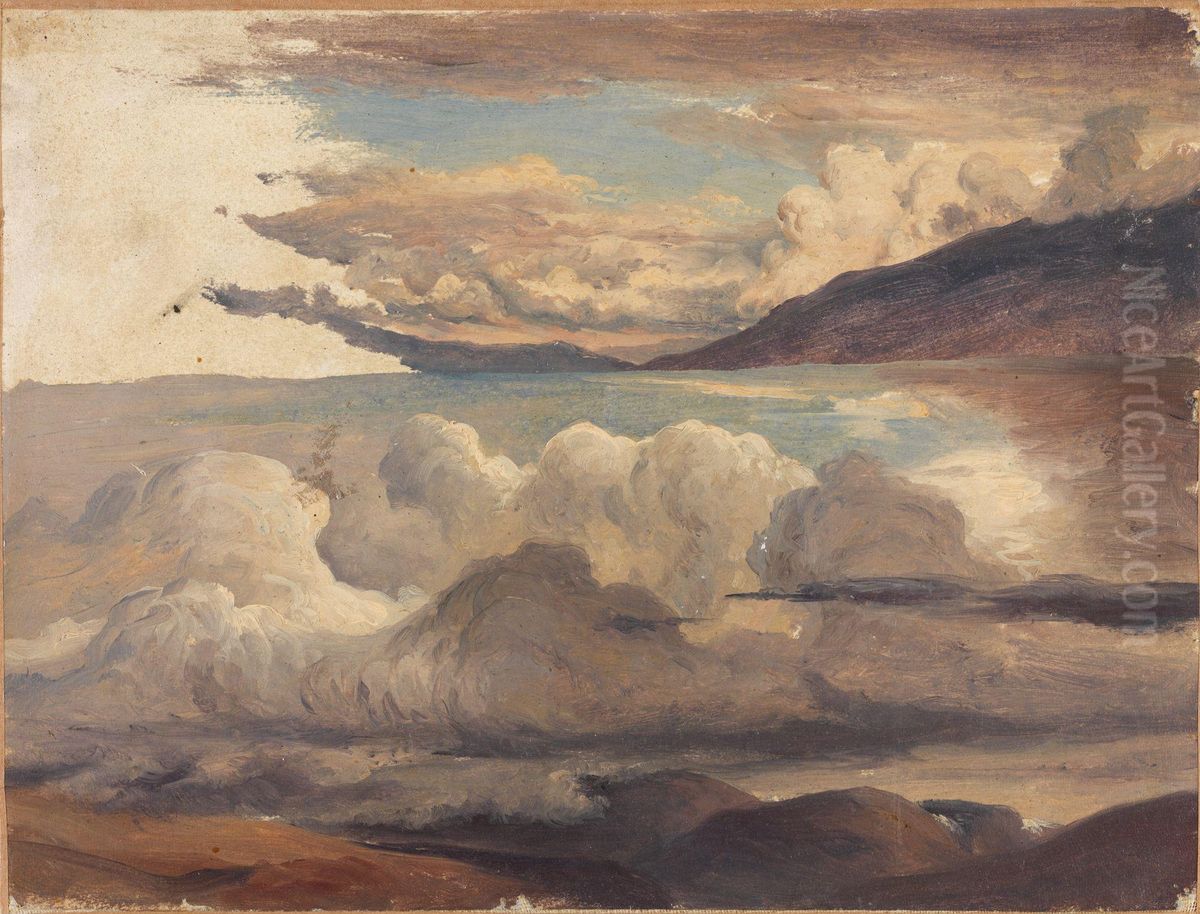 Sky- og fjordstudie Oil Painting by Thomas Fearnley