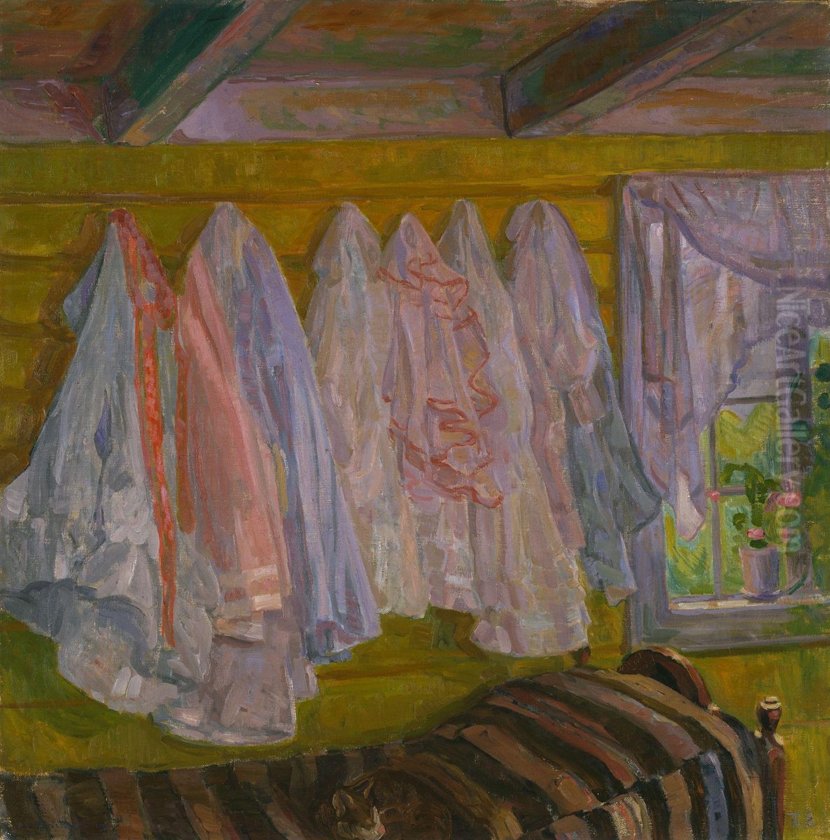 Summer Dresses, interior from Seljord Oil Painting by Thorvald Erichsen