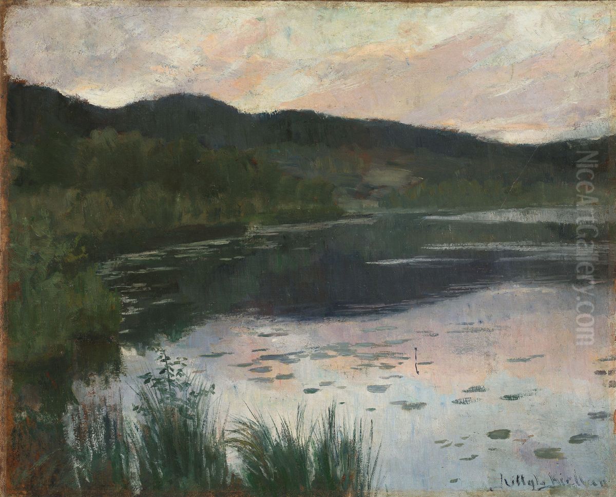 Summer Night. Study Oil Painting by Kitty Lange Kielland