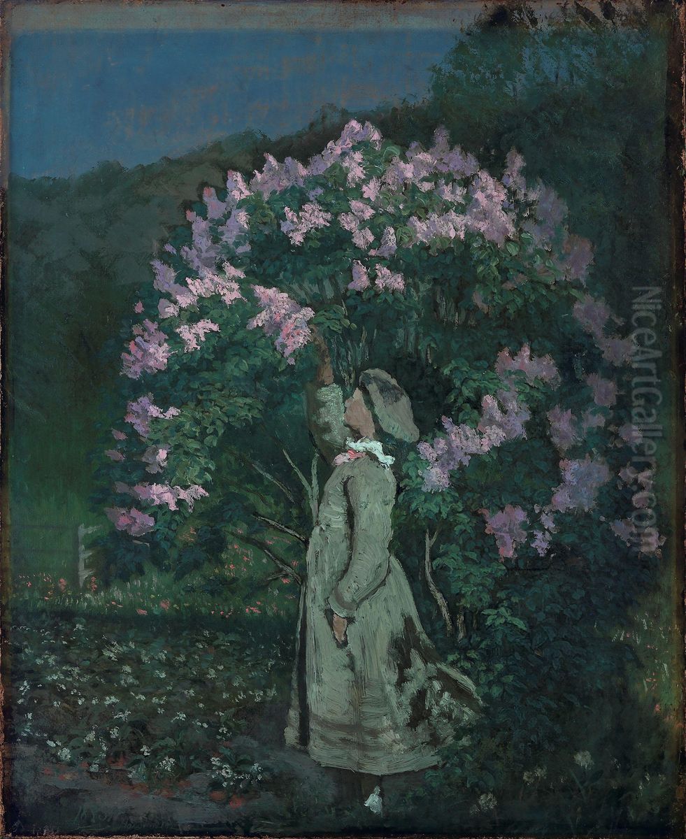 Lilac Oil Painting by Olaf Isaachsen