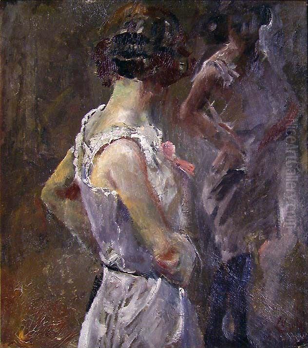 Toilet Oil Painting by Christian Krohg