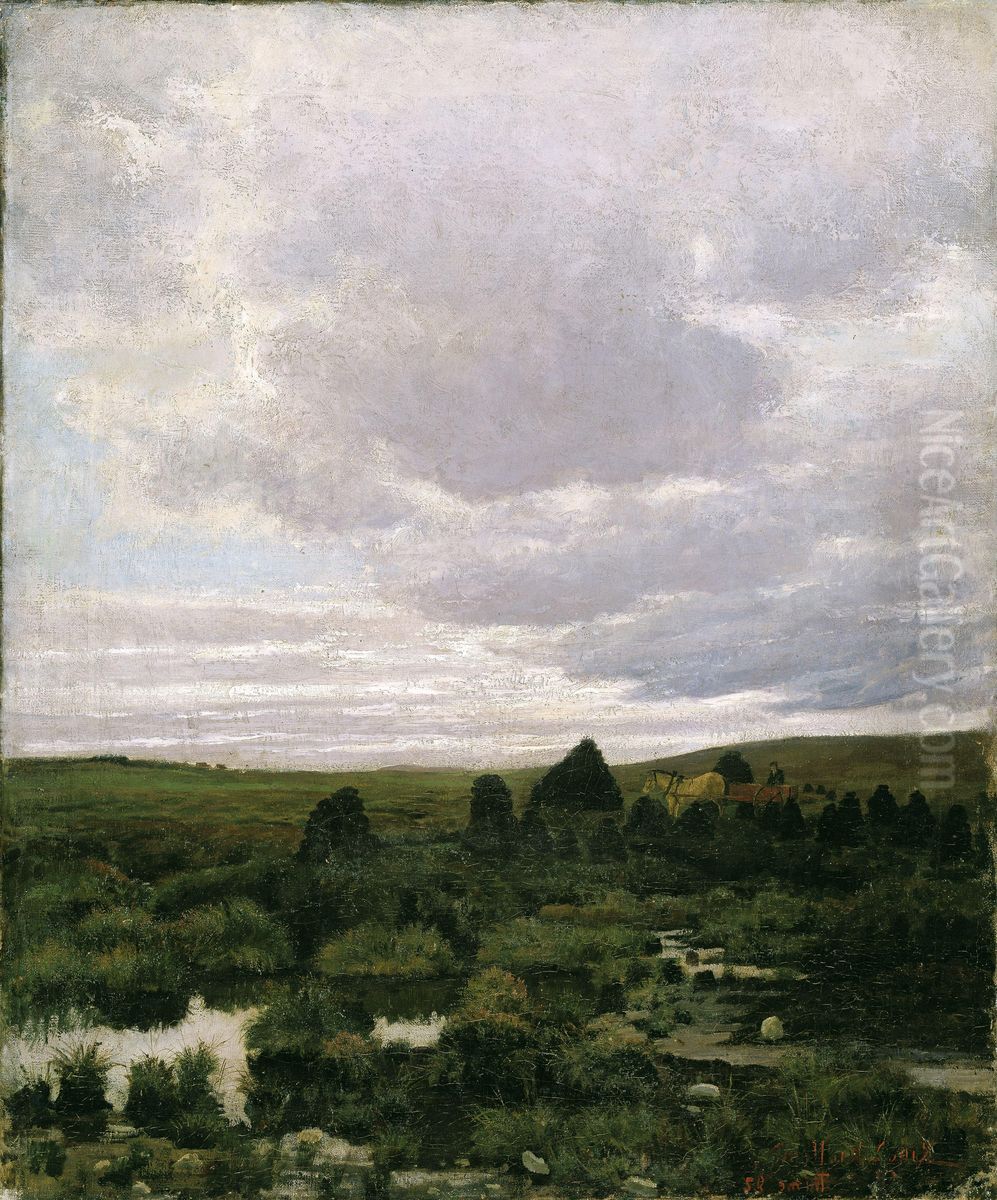 Peat Bog at Jaeren Oil Painting by Kitty Lange Kielland