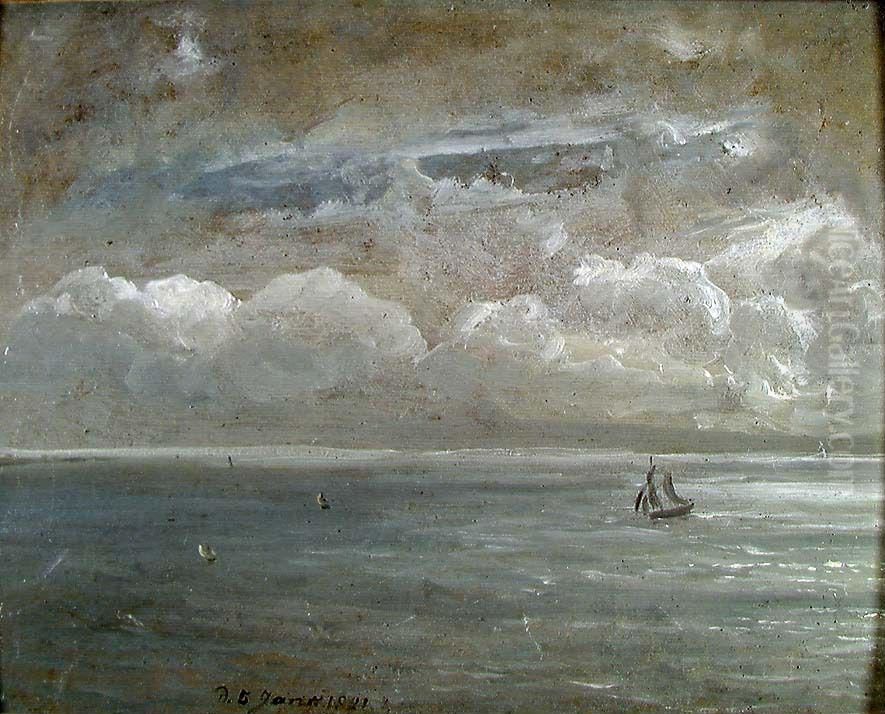 View over the Bay of Naples Oil Painting by Johan Wilhelm Ludwig Dahl