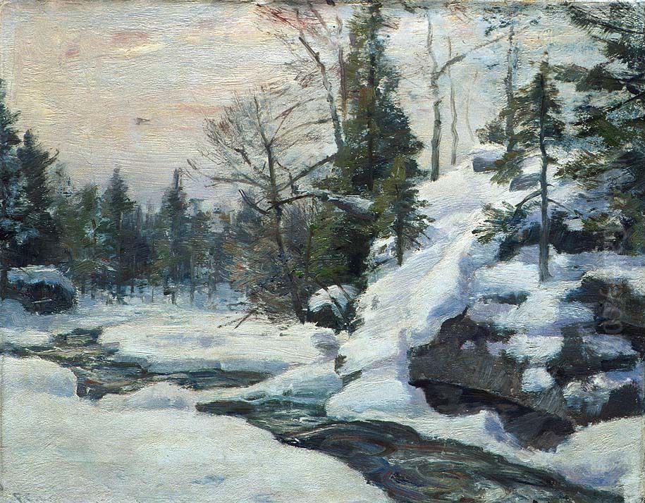 Winter at Mesna Oil Painting by Frederik Collett