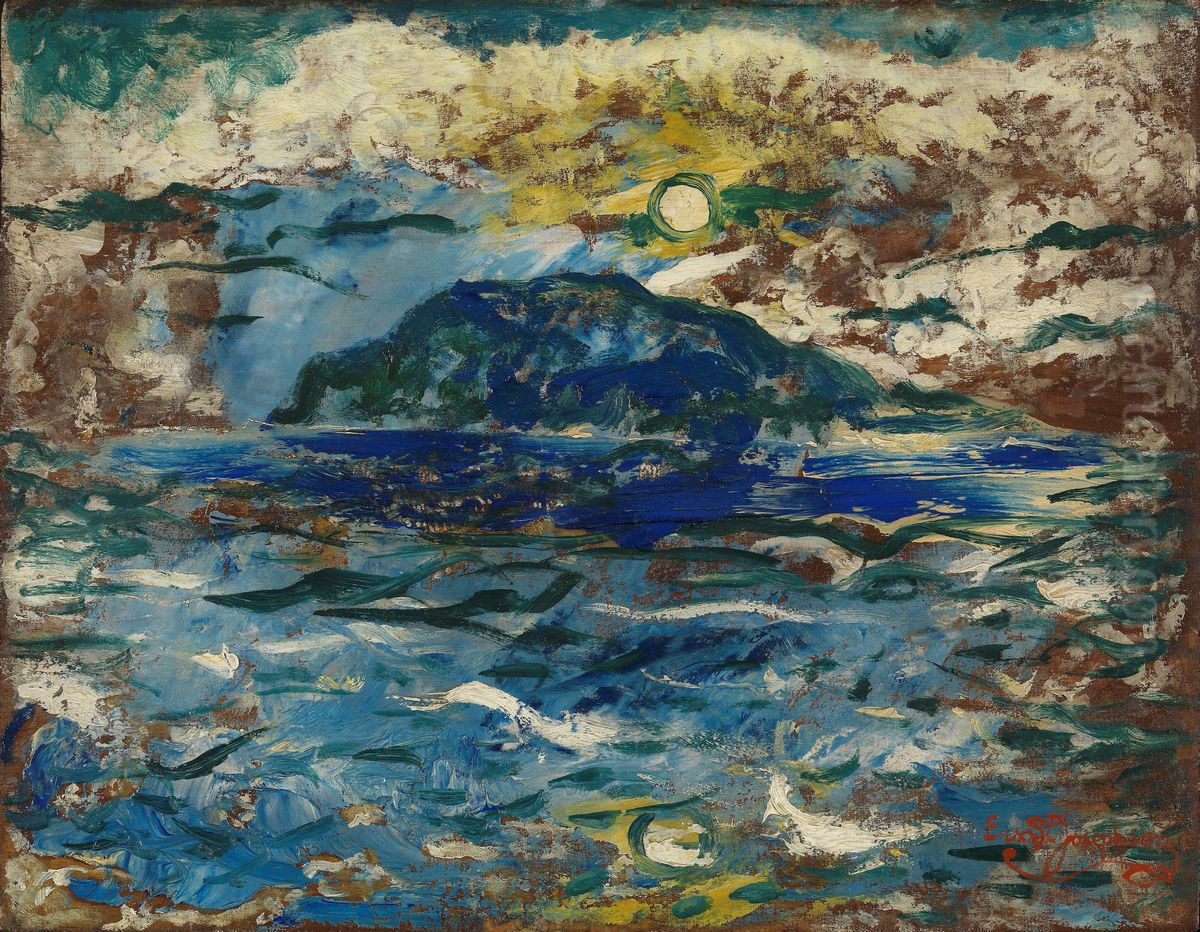Blue Sea Oil Painting by Ernst Josephson