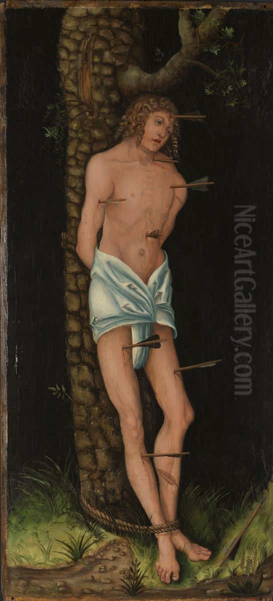 Den hellige Sebastian Oil Painting by Lucas Cranach the Elder