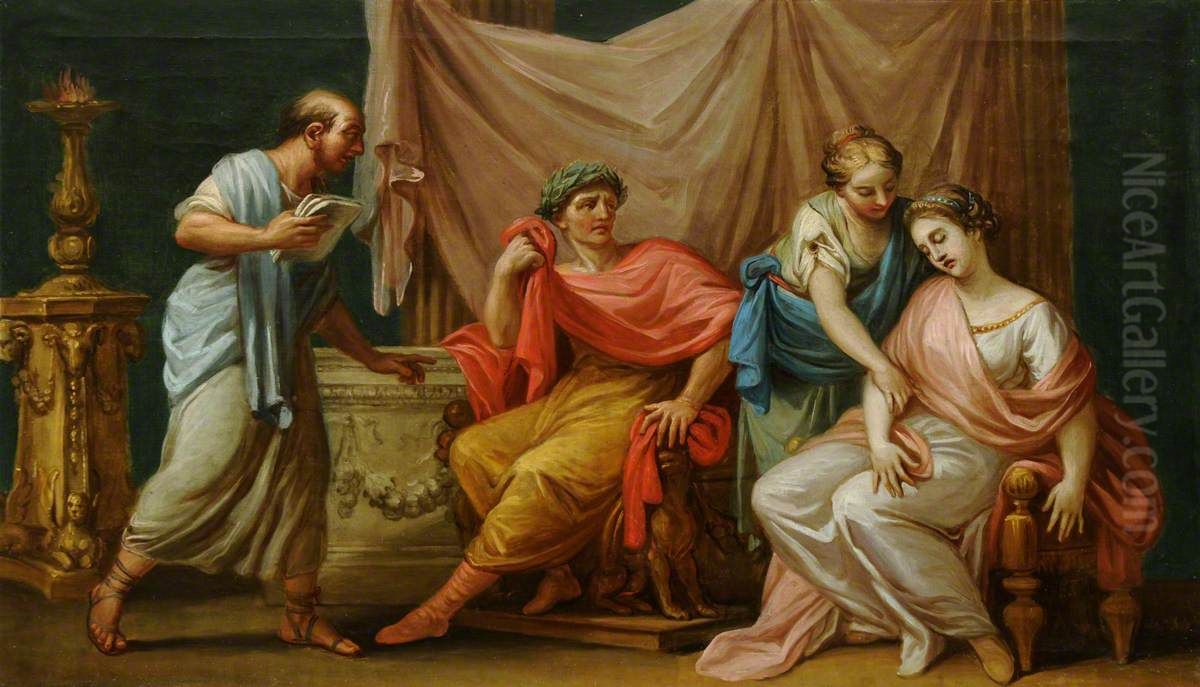Socrates drinking the Hemlock Oil Painting by Antonio Zucchi