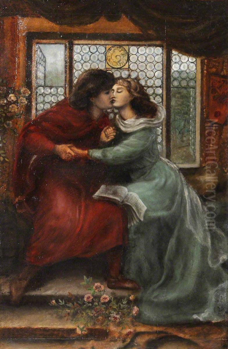 Paolo and Francesca da Rimini Oil Painting by Henry Treffry Dunn