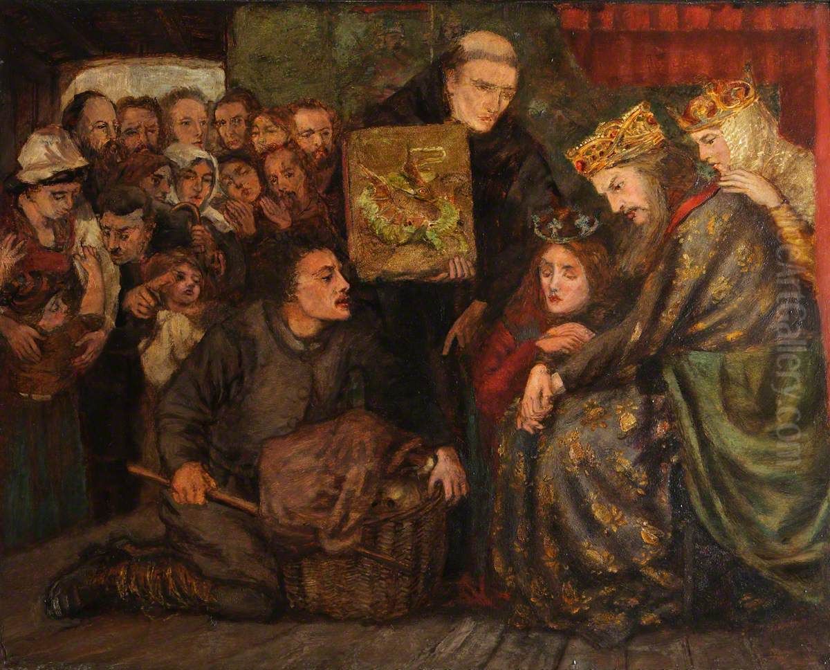 The Skulls brought to the King Oil Painting by Henry Treffry Dunn