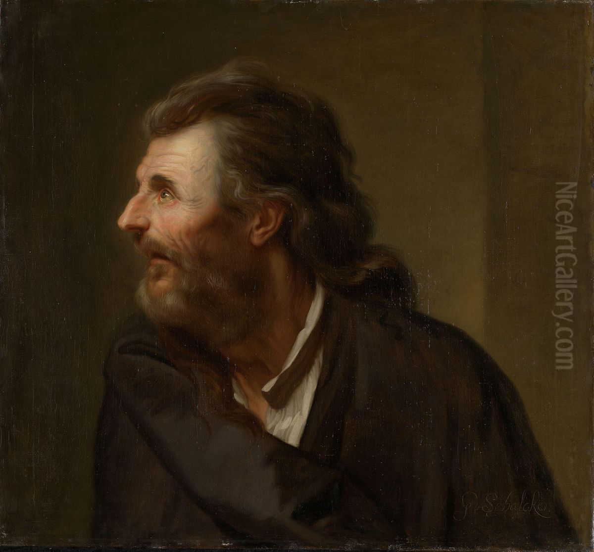 An old Man, half Figure Oil Painting by Godfried Schalcken